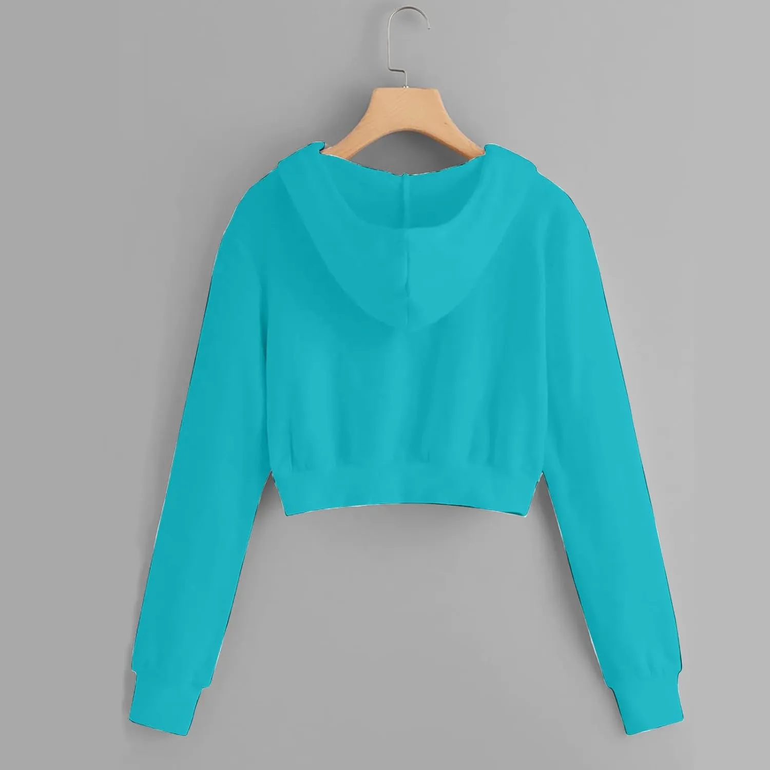 Women's Crop Tops Zip Up Hoodies Teen Girls Fall Jacket Casual Workout Long Sleeve Cropped Sweatshirts Y2K Clothes
