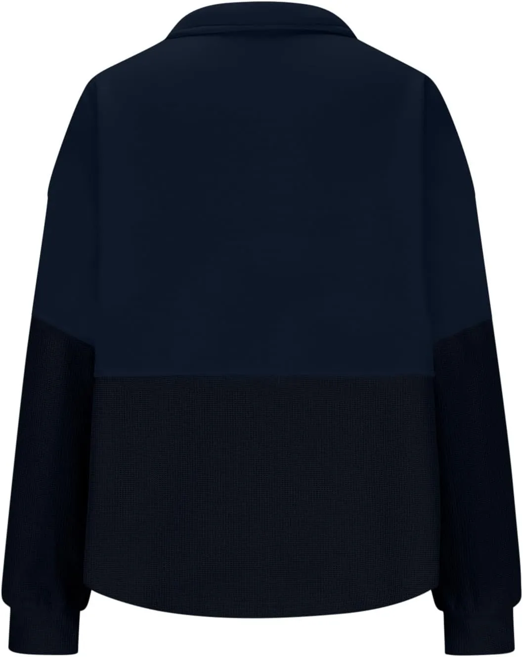 Women'S Fashion Sweatshirts Waffle Knit Sweatshirt Half Zip Cropped Pullover Spliced Fleece Quarter Zipper Sweatshirt