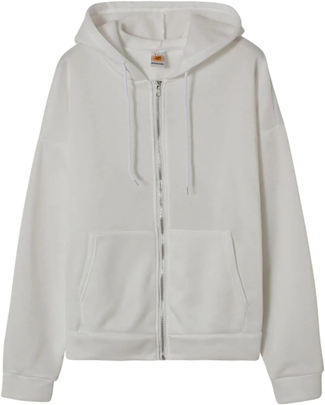 Women's Full Zip Up Fleece Cropped Hoodies Casual Zipper Sweater Long Sleeve Hooded Sweatshirts Pockets Jacket