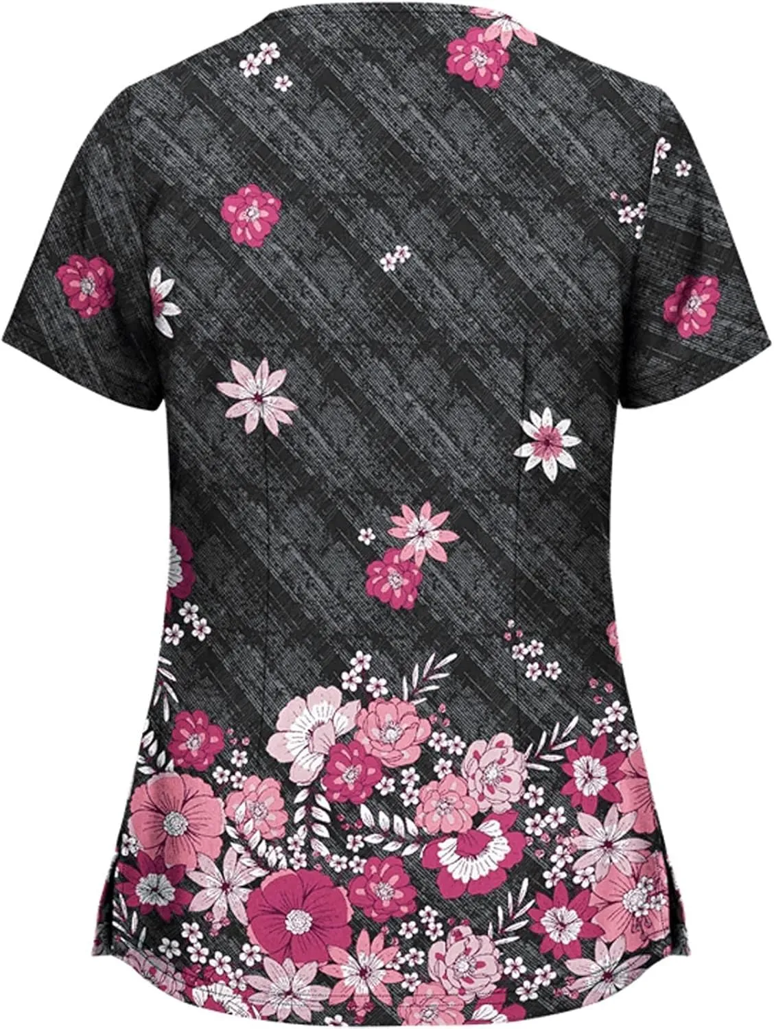 Womens Heart Printed Animals Nurse Uniforms 2025 Scrub Tops for Women, Short Sleeve Scrub V Neck Shirt with Pockets
