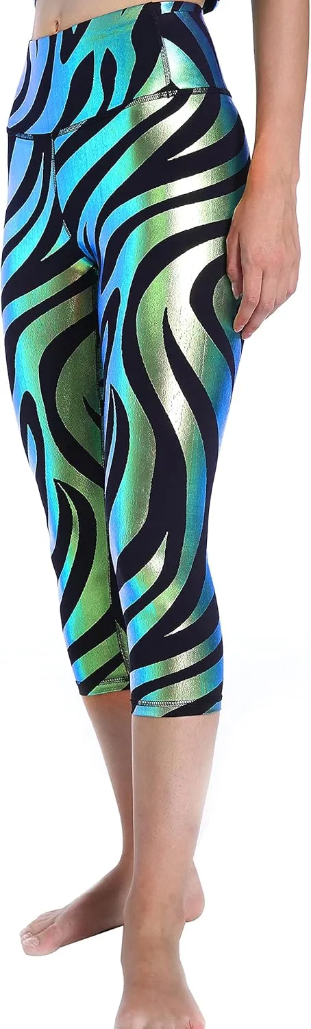 Women's High Waisted Yoga Pants with Pockets Pattern Workout Sports Runnning Athletic Leggings