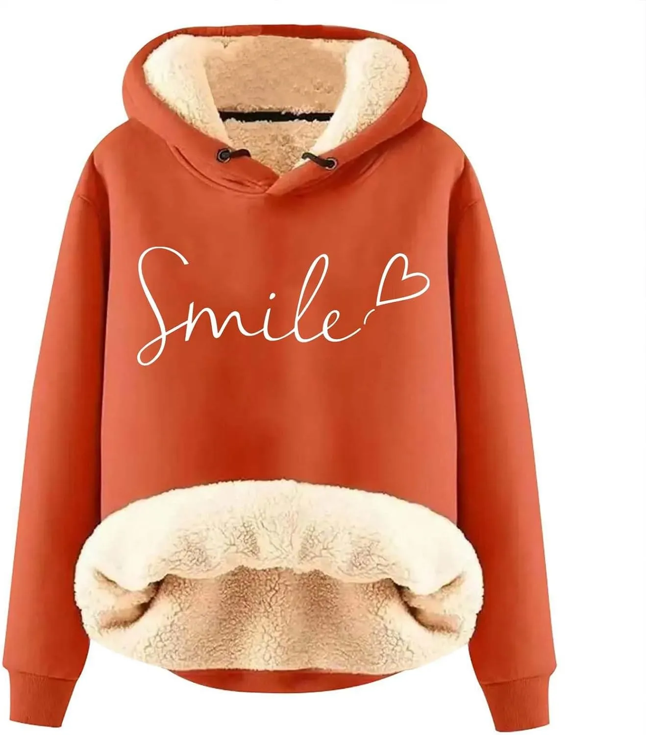 Womens Hoodies Fleece Jacket Winter Sherpa Lined Sweatshirt Soft Warm Thermal Pullover Hooded Sweatshirts