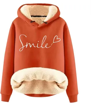 Womens Hoodies Fleece Jacket Winter Sherpa Lined Sweatshirt Soft Warm Thermal Pullover Hooded Sweatshirts