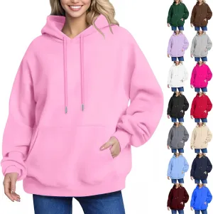 Womens Hoodies Pullover Oversized Plus Size Fleece Hooded Sweatshirts Winter Sweaters Y2k Hoodie with Pockets