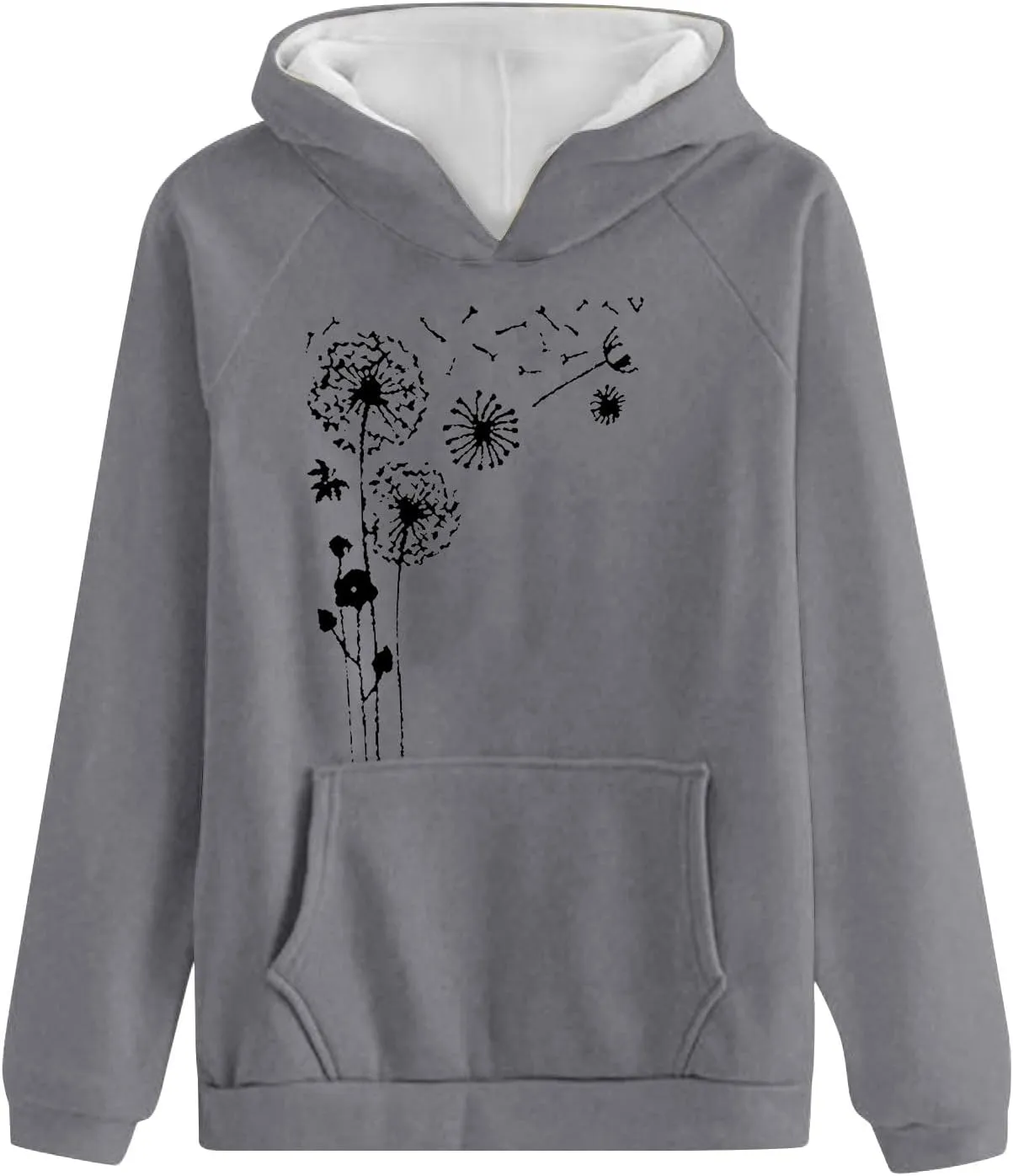Womens Hoodies Trendy Graphic Pullover Hooded Sweatshirts Floral Print Oversized Casual Loose Workout Track Sweaters