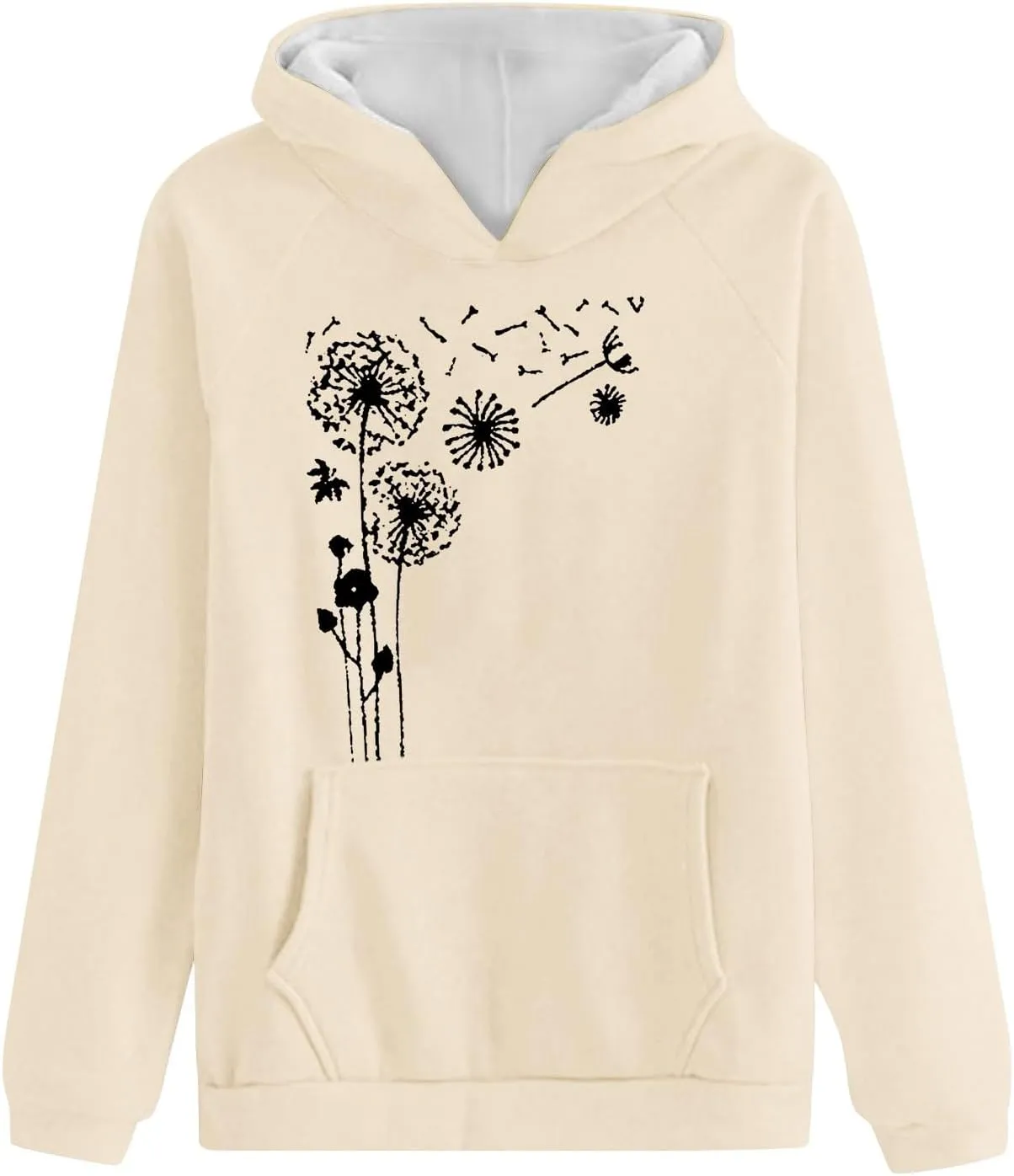 Womens Hoodies Trendy Graphic Pullover Hooded Sweatshirts Floral Print Oversized Casual Loose Workout Track Sweaters