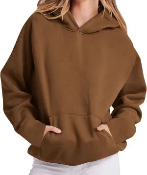 Womens Oversized Hoodies Fleece Long Sleeve Hooded Sweatshirts Pullover Trendy 2024 Fall Winter Outfits with Pockets