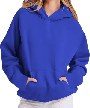 Womens Oversized Hoodies Fleece Long Sleeve Hooded Sweatshirts Pullover Trendy 2024 Fall Winter Outfits with Pockets