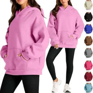 Womens Oversized Hoodies Fleece Long Sleeve Hooded Sweatshirts Pullover Trendy 2024 Fall Winter Outfits with Pockets
