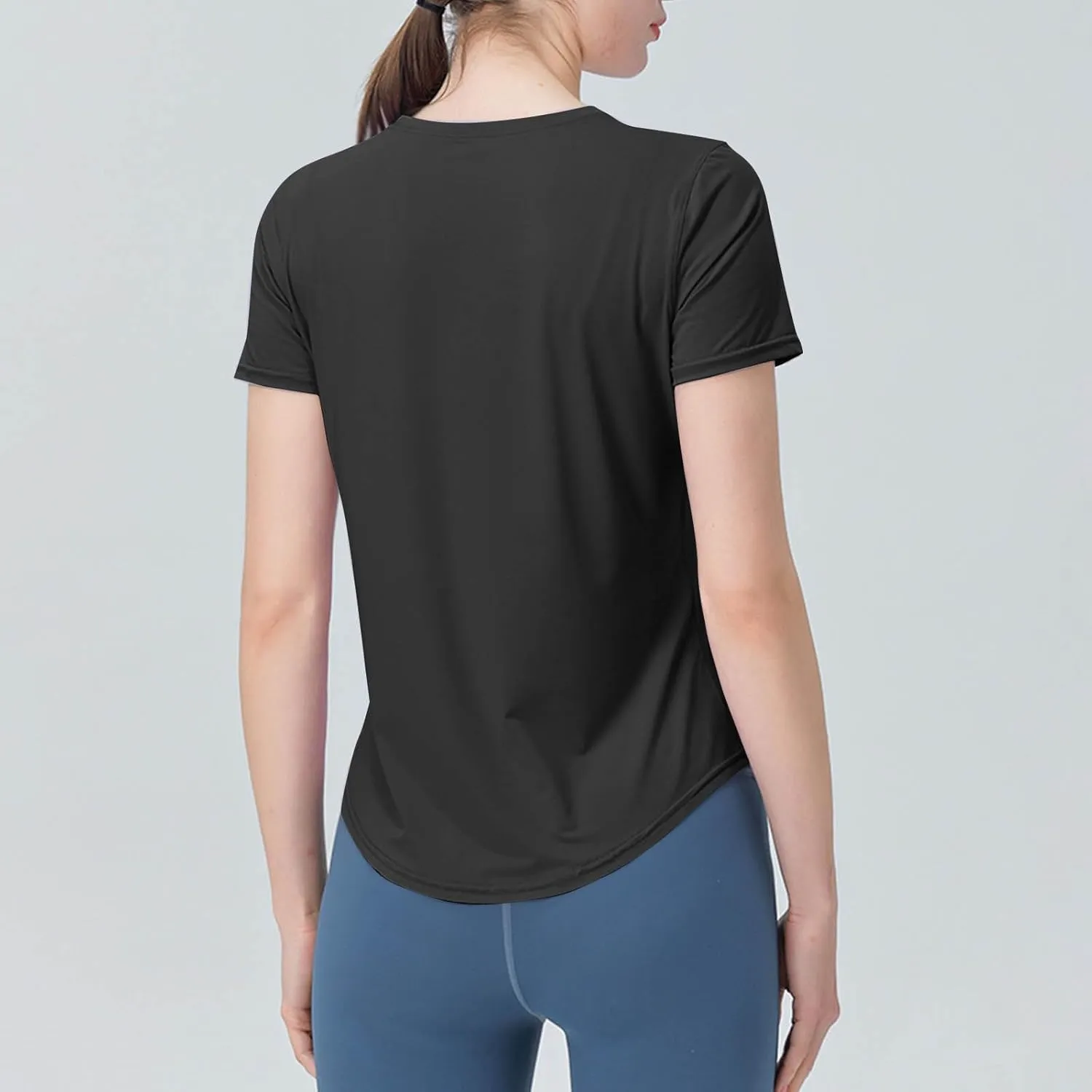 Womens Quick Dry T Shirts Short Sleeve Crew Neck Basic Tee Soft Casual Loose Fit Summer Tops Yoga Workout Outfits