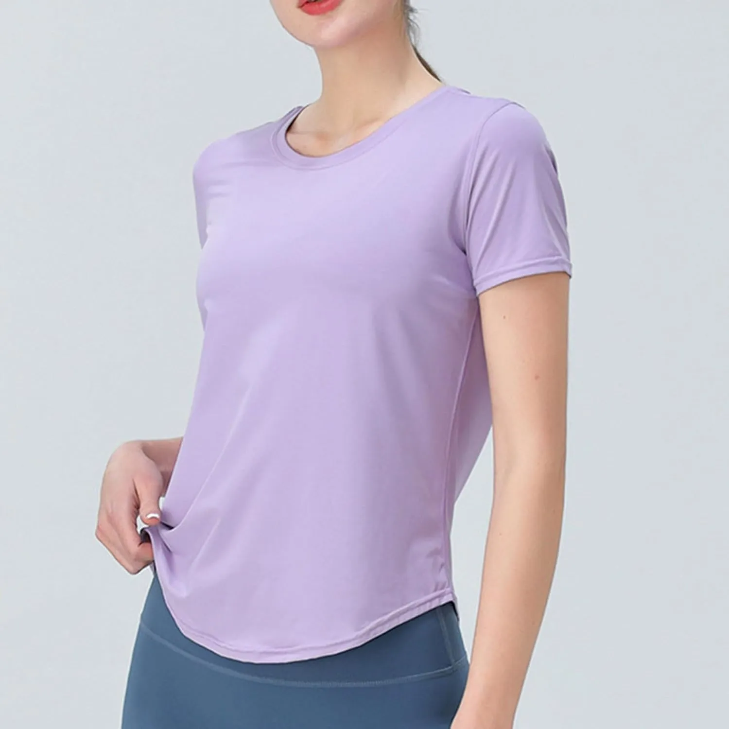 Womens Quick Dry T Shirts Short Sleeve Crew Neck Basic Tee Soft Casual Loose Fit Summer Tops Yoga Workout Outfits