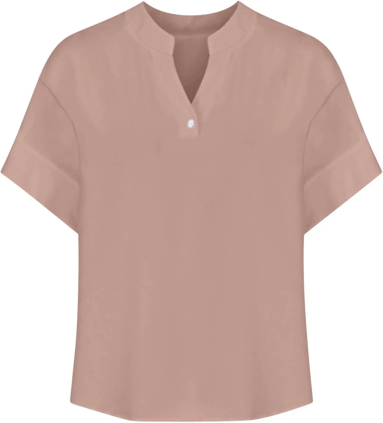 Women's Shirts Button V Neck Linen Shirts Roll Up Sleeve Gauze Tops Summer Vacation 2025 Boho Blouse Casual, S-2XL