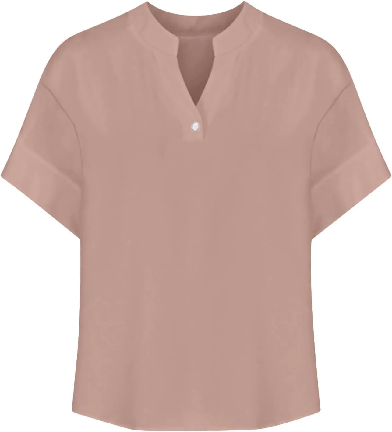 Women's Shirts Button V Neck Linen Shirts Roll Up Sleeve Gauze Tops Summer Vacation 2025 Boho Blouse Casual, S-2XL