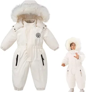 XIFAMNIY Boys and Girls One Piece Snowsuits Overalls Ski Suits Winter Waterproof Coats Jumpsuits for Baby Toddler 2T-5T…