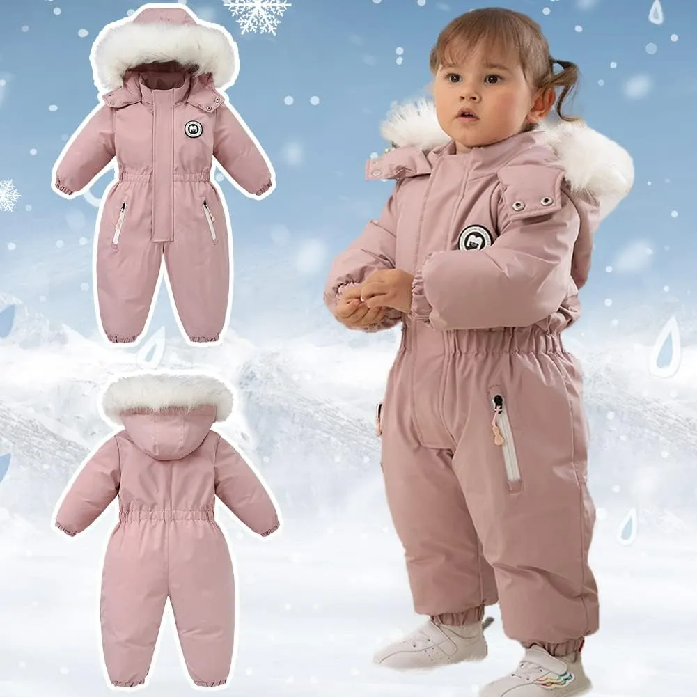 XIFAMNIY Boys and Girls One Piece Snowsuits Overalls Ski Suits Winter Waterproof Coats Jumpsuits for Baby Toddler 2T-5T…