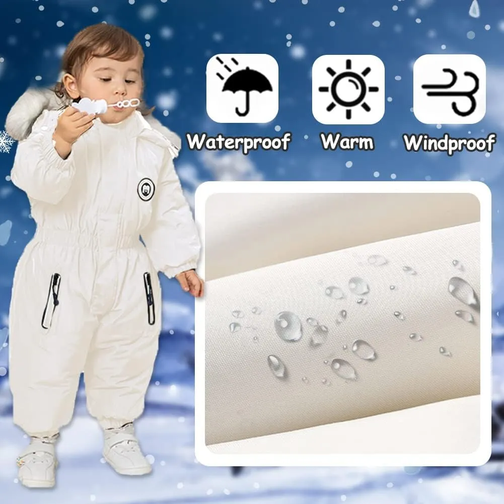 XIFAMNIY Boys and Girls One Piece Snowsuits Overalls Ski Suits Winter Waterproof Coats Jumpsuits for Baby Toddler 2T-5T…
