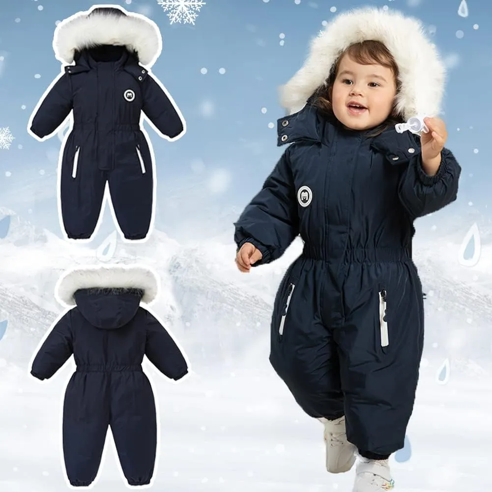 XIFAMNIY Boys and Girls One Piece Snowsuits Overalls Ski Suits Winter Waterproof Coats Jumpsuits for Baby Toddler 2T-5T…