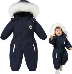 XIFAMNIY Boys and Girls One Piece Snowsuits Overalls Ski Suits Winter Waterproof Coats Jumpsuits for Baby Toddler 2T-5T…