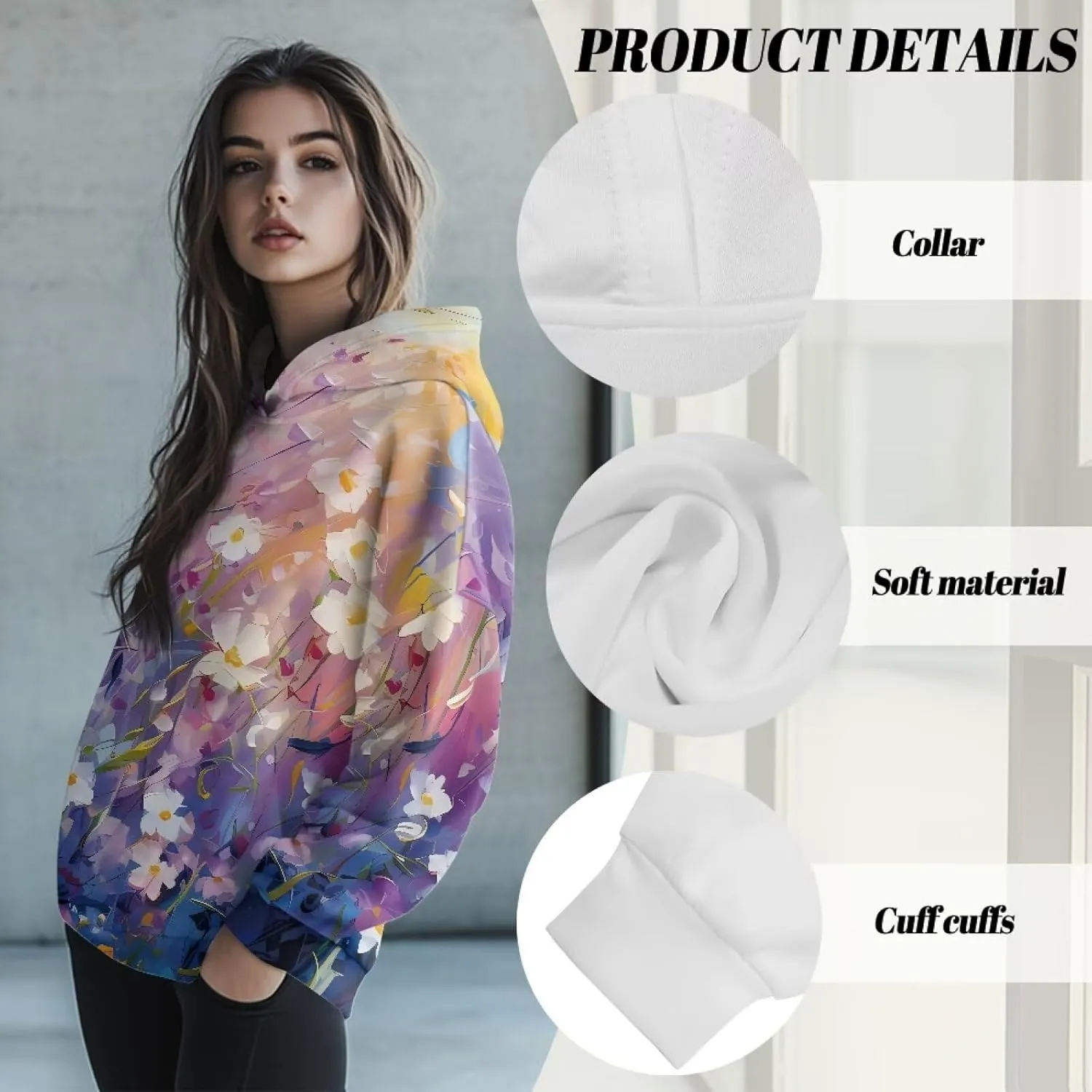 YEXIATODO Womens Hooded Pullover Sweatshirts Crop Hoodie Graphic Hoodies Sweaters for Teen Girls S-2XL