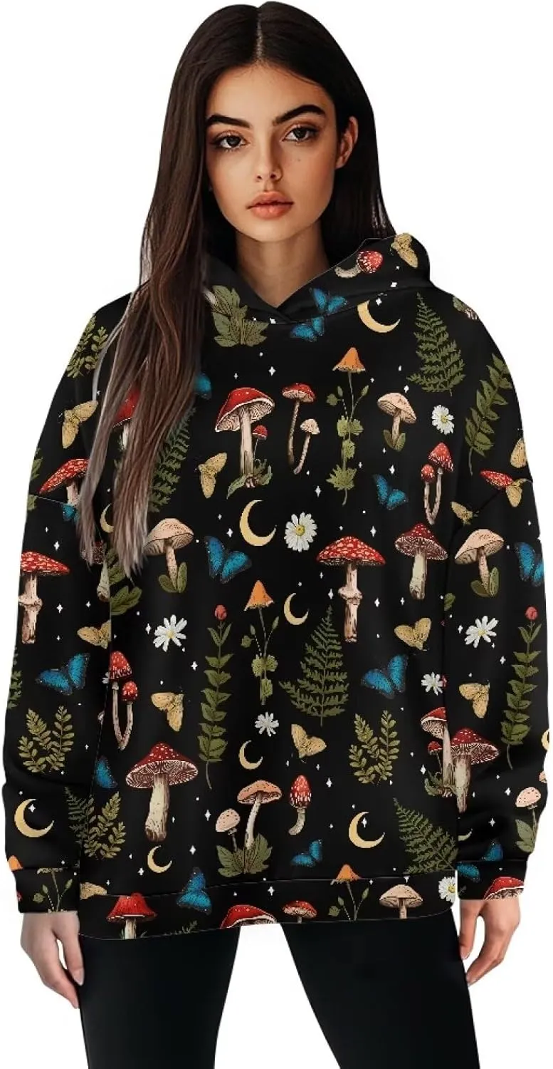 YEXIATODO Womens Hooded Pullover Sweatshirts Crop Hoodie Graphic Hoodies Sweaters for Teen Girls S-2XL