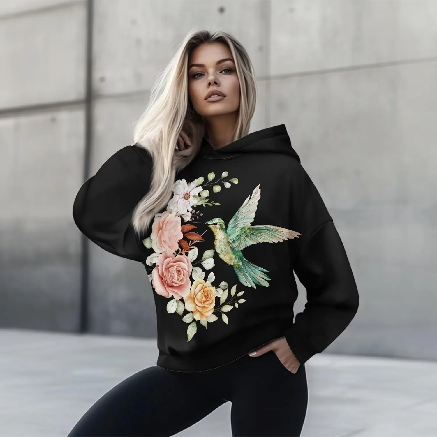 YEXIATODO Womens Hooded Pullover Sweatshirts Crop Hoodie Graphic Hoodies Sweaters for Teen Girls S-2XL