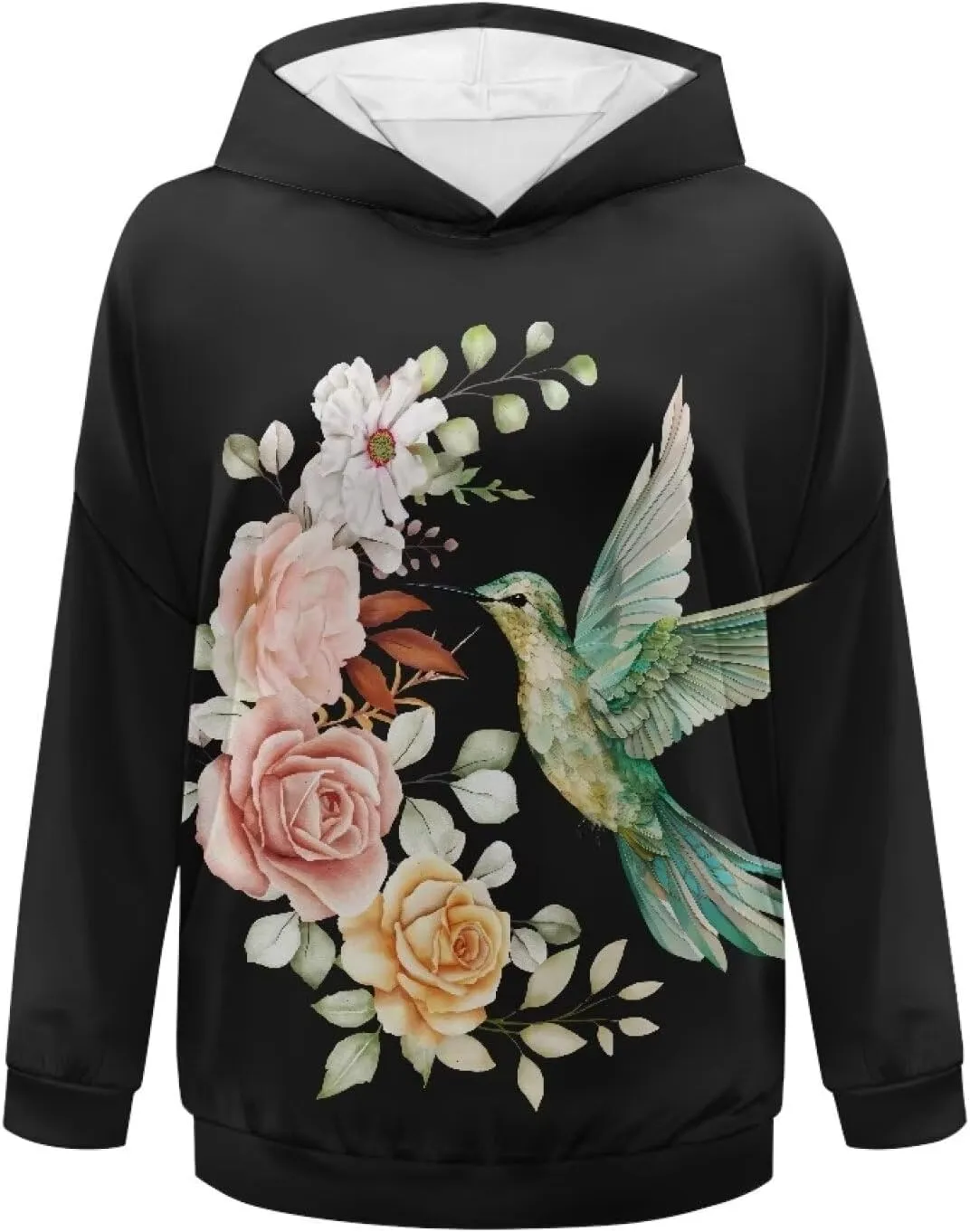 YEXIATODO Womens Hooded Pullover Sweatshirts Crop Hoodie Graphic Hoodies Sweaters for Teen Girls S-2XL