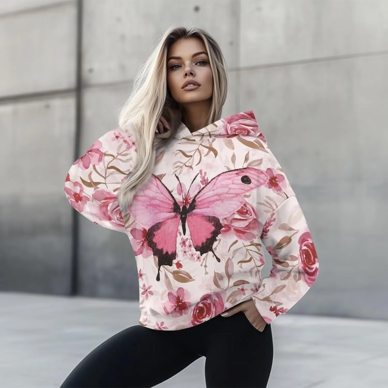 YEXIATODO Womens Hooded Pullover Sweatshirts Crop Hoodie Graphic Hoodies Sweaters for Teen Girls S-2XL