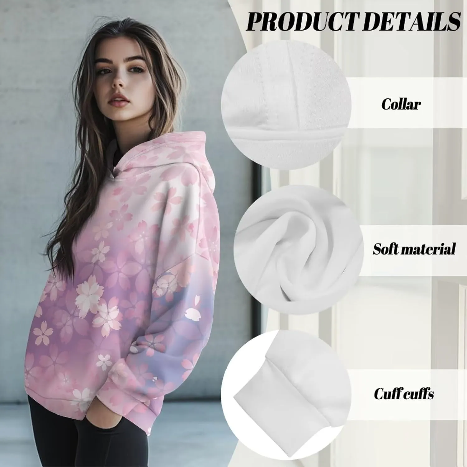 YEXIATODO Womens Hooded Pullover Sweatshirts Crop Hoodie Graphic Hoodies Sweaters for Teen Girls S-2XL