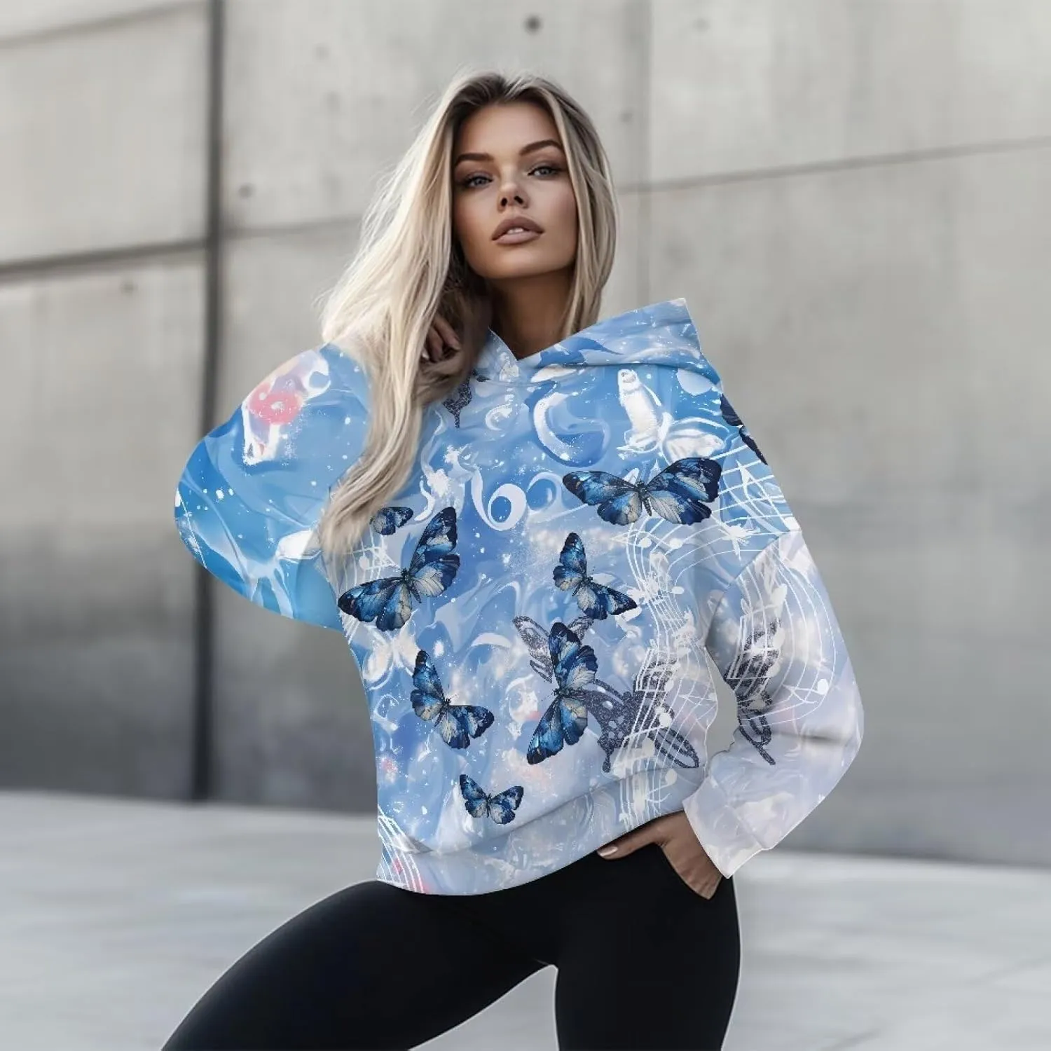 YEXIATODO Womens Hooded Pullover Sweatshirts Crop Hoodie Graphic Hoodies Sweaters for Teen Girls S-2XL