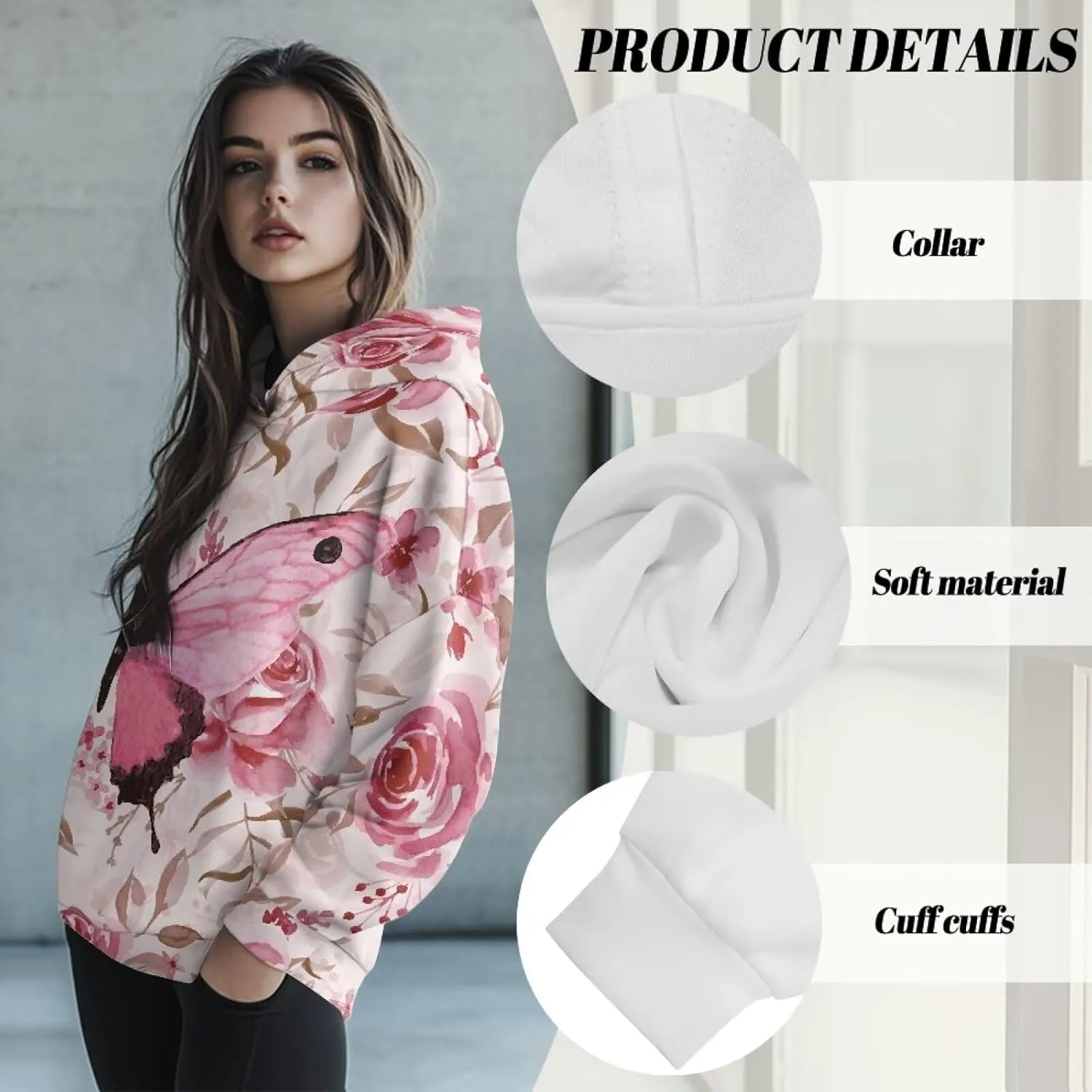 YEXIATODO Womens Hooded Pullover Sweatshirts Crop Hoodie Graphic Hoodies Sweaters for Teen Girls S-2XL