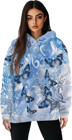 YEXIATODO Womens Hooded Pullover Sweatshirts Crop Hoodie Graphic Hoodies Sweaters for Teen Girls S-2XL