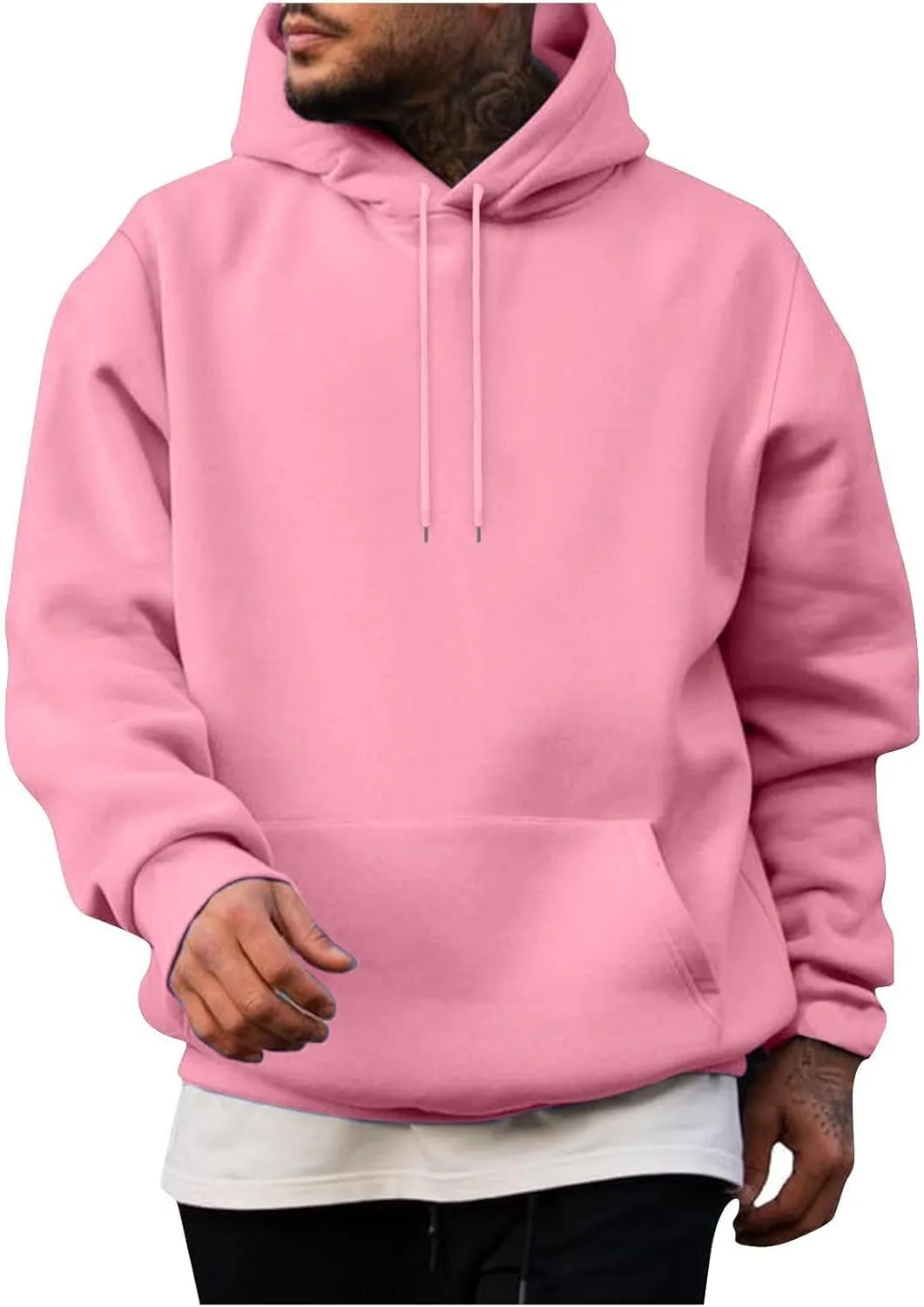 Ymosrh Men's Sports Hoodies Fashion Sweatshirt Long Sleeve Casual Hooded Sweatshirts Pullover Streetwear Hoodie, M-4XL