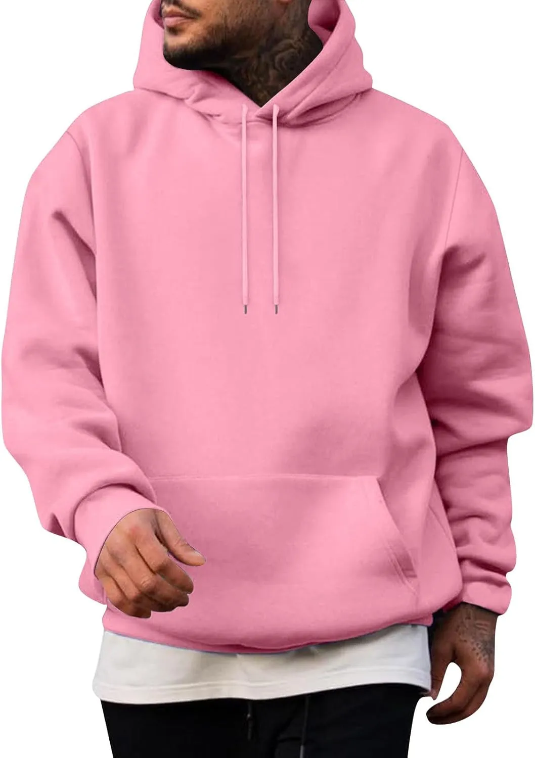 Ymosrh Men's Sports Hoodies Fashion Sweatshirt Long Sleeve Casual Hooded Sweatshirts Pullover Streetwear Hoodie, M-4XL
