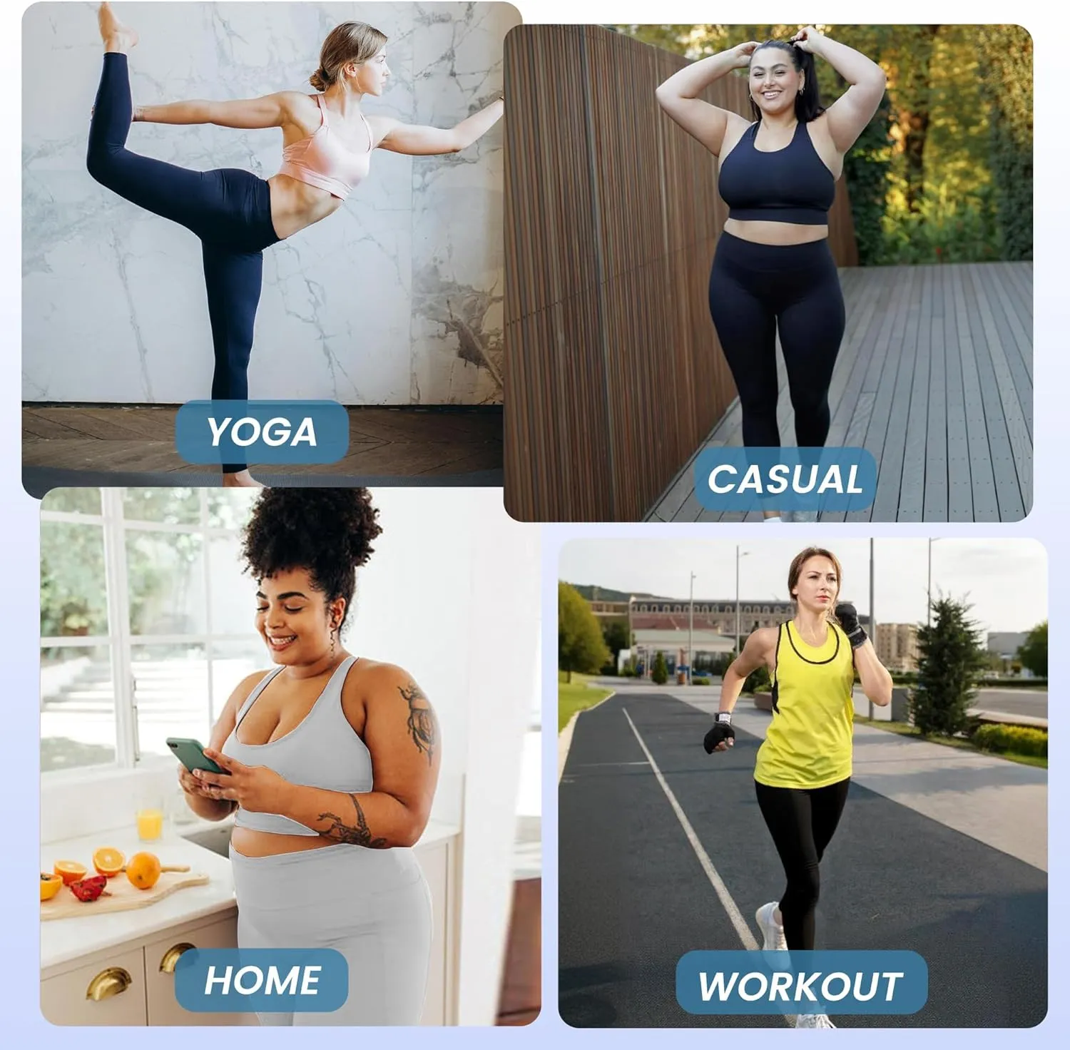 YOLIX Workout Leggings for Women - High Waisted Yoga Pants Tummy Control Compression for Running
