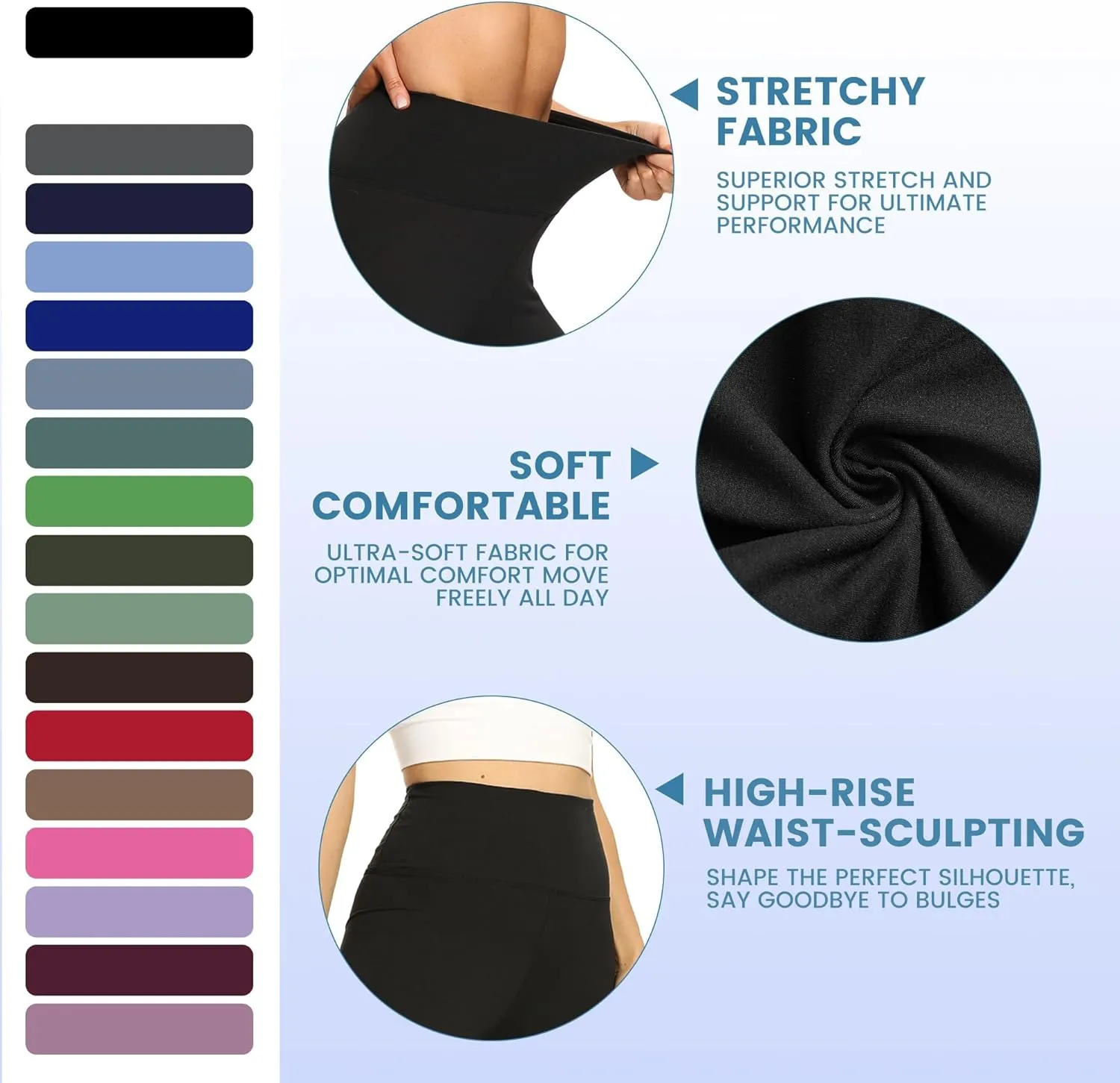 YOLIX Workout Leggings for Women - High Waisted Yoga Pants Tummy Control Compression for Running