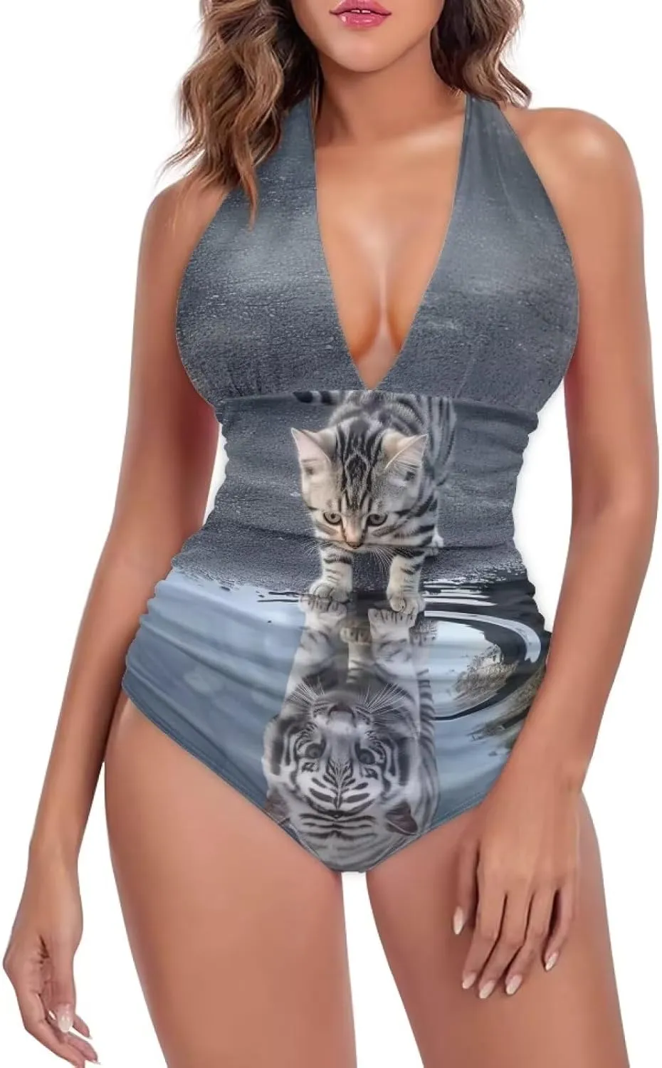 ZOUTAIRONG Bikini Sets Womens Swimsuits Hig Cut Bathing Suits Plunge V Neck Swimwear