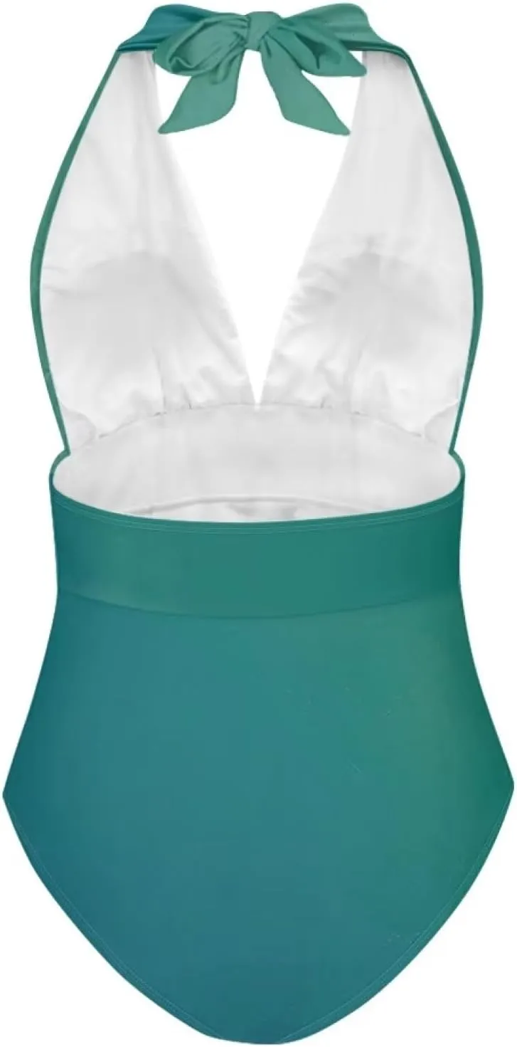 ZOUTAIRONG Bikini Sets Womens Swimsuits Hig Cut Bathing Suits Plunge V Neck Swimwear