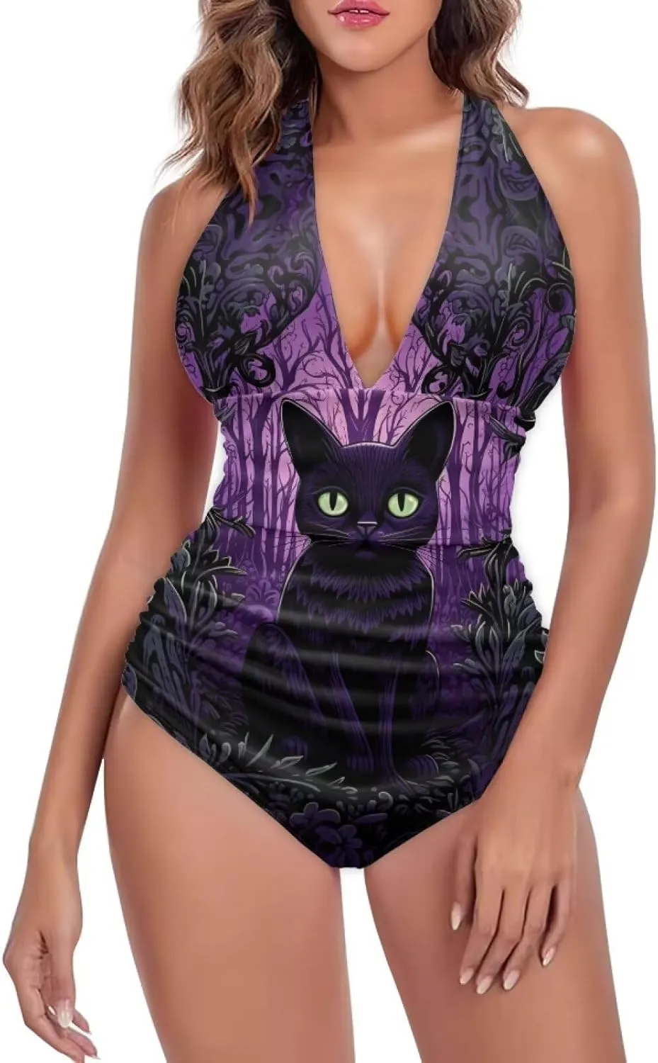 ZOUTAIRONG Bikini Sets Womens Swimsuits Hig Cut Bathing Suits Plunge V Neck Swimwear