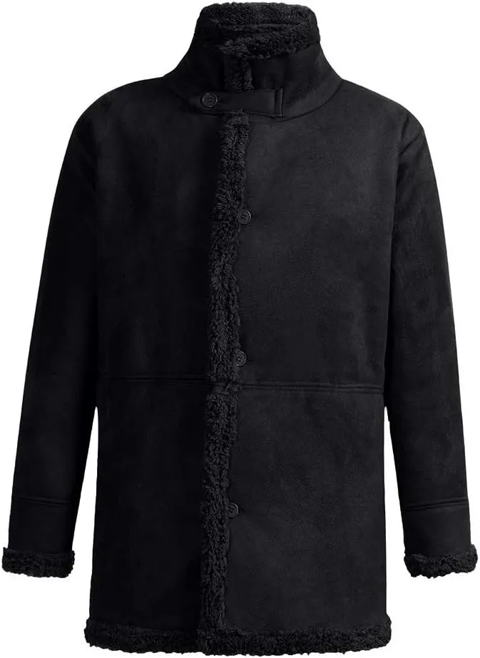 ZYXTIM Men's Winter Warm Thick Windproof Jackets Sherpa Fleece Lined Lapel Aviator Bomber Parka Jackets