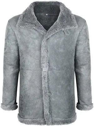 ZYXTIM Warm Winter Coats for Men Sherpa Lined Fleece Windproof Jackets Lapel Collar Aviator Bomber Parka Jackets